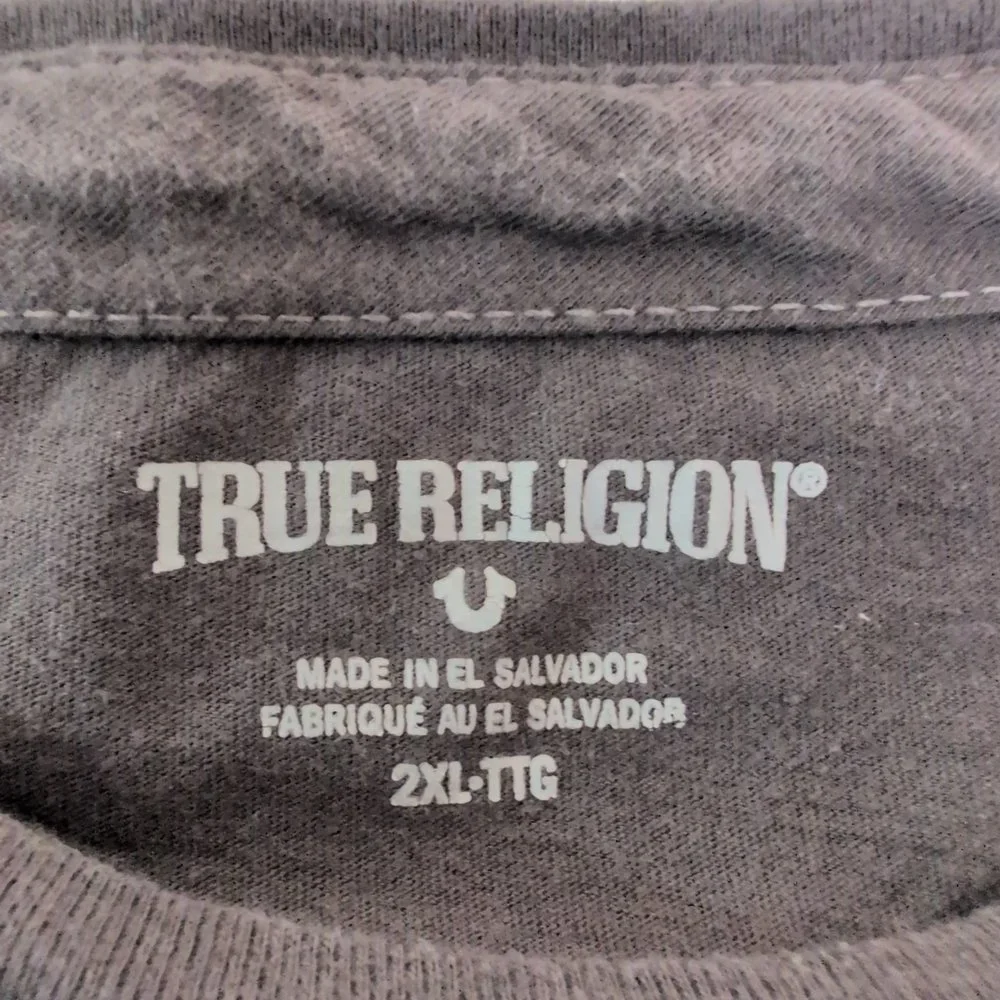 True Religion‎ Men's Gray Logo Graphic Tee XXL